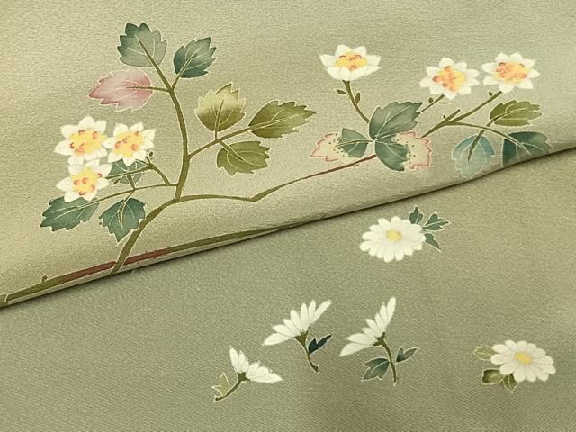 平和屋着物●訪問着 枝花文 暈し染め 正絹 逸品 AABN3748fy