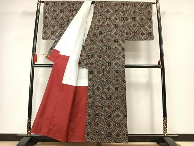 平和屋着物●本場大島紬 龍郷絣 正絹 逸品 AABN3754fy