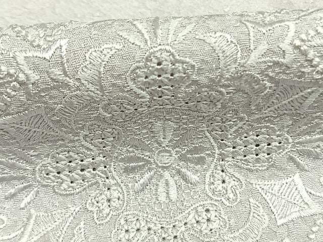 平和屋着物●中国三大刺繍 スワトウ刺繍 汕頭刺繍 総刺繍 訪問着 吉祥花文 紫水晶色 正絹 逸品 未使用 AABN3768fy