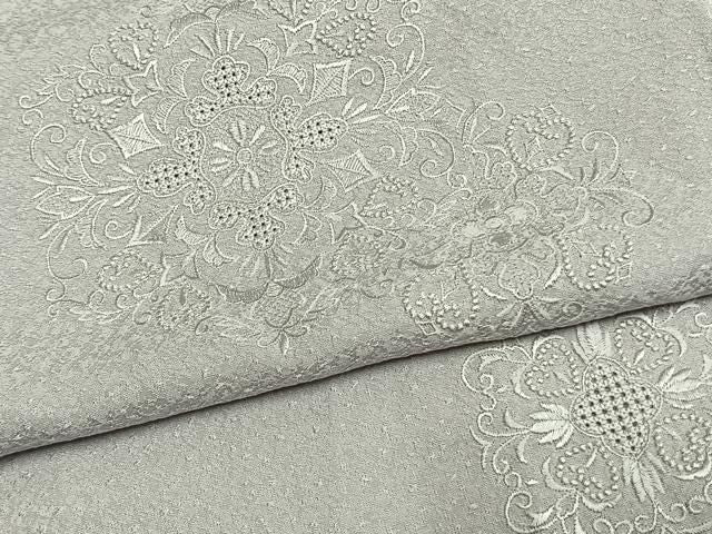 平和屋着物●中国三大刺繍 スワトウ刺繍 汕頭刺繍 総刺繍 訪問着 吉祥花文 紫水晶色 正絹 逸品 未使用 AABN3768fy