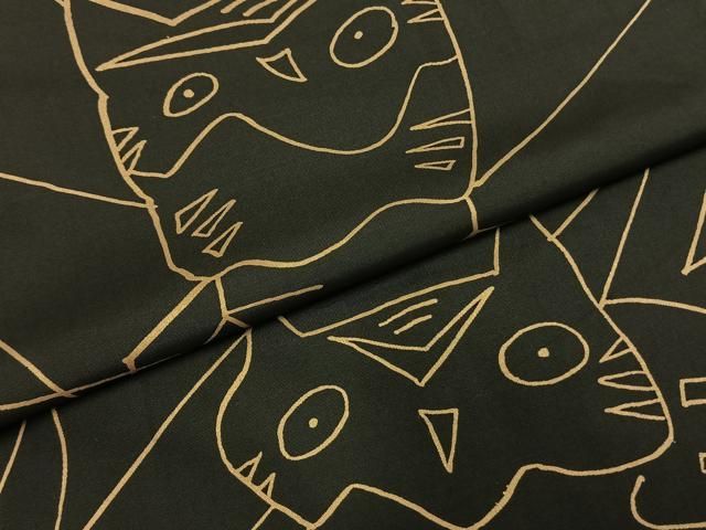 平和屋着物●訪問着 本場大島紬 梟 黒地 正絹 逸品 AABN3788fy