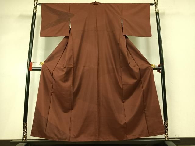 平和屋着物●本場大島紬 訪問着 草花文 正絹 逸品 AABN3791fy