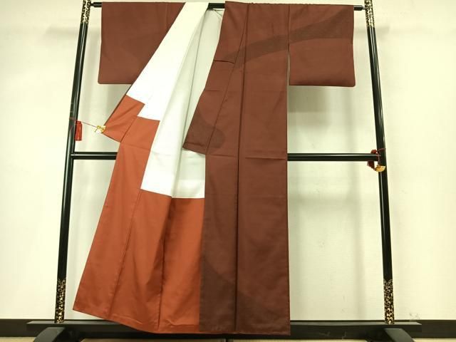 平和屋着物●本場大島紬 訪問着 草花文 正絹 逸品 AABN3791fy
