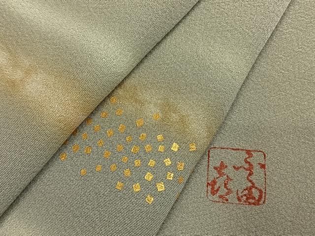 平和屋着物●人間国宝 福田喜三郎 訪問着 霞文 暈し染め 金彩 正絹 逸品 AABN3806fy