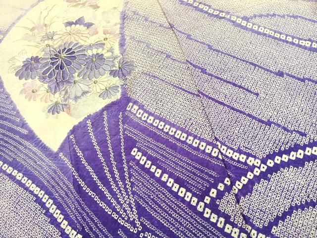 平和屋着物●豪華振袖 総絞り 駒刺繍 舞花文 暈し染め 銀糸 やまと誂製 正絹 逸品 AABN3815fy