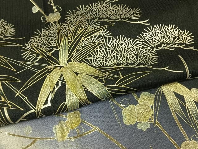 平和屋着物●訪問着 松竹梅 暈し染め 金銀彩 正絹 逸品 AABN3825fy