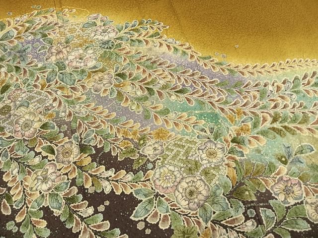 平和屋着物●訪問着 絞り 辻が花 暈し染め 正絹 逸品 未使用 AABN3829fy