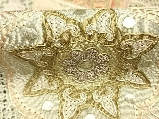 平和屋着物●中国三大刺繍 スワトウ刺繍 汕頭刺繍 相良刺繍 総刺繍 訪問着 切嵌吉祥花文 正絹 逸品 未使用 AABN3857fy