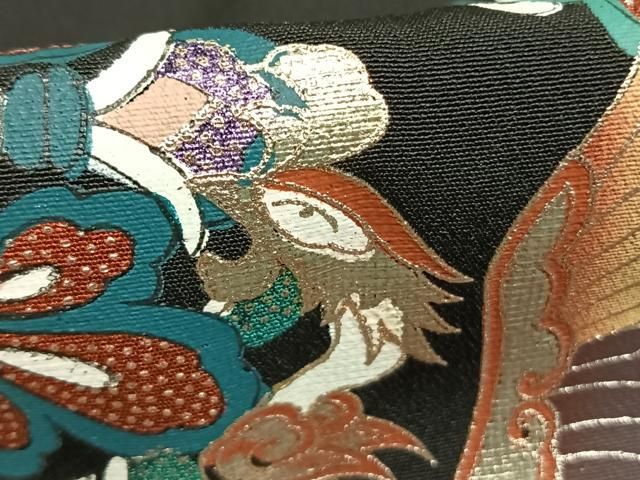 平和屋着物●豪華黒留袖 鳳凰熨斗花文 金銀彩 正絹 逸品 AABN3863fy