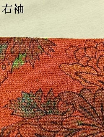 平和屋着物●上質な小紋 孔雀花文 鬼しぼ縮緬 正絹 逸品 AABN3909fy