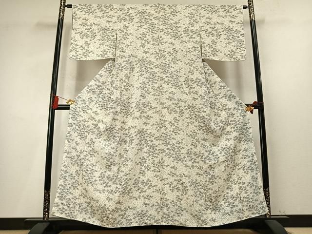 平和屋着物●上質な小紋 枝花文 正絹 逸品 未使用 AABN3915fy