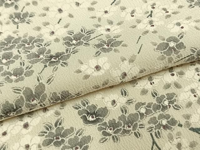 平和屋着物●上質な小紋 枝花文 正絹 逸品 未使用 AABN3915fy