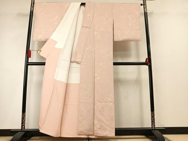 平和屋着物●上質な小紋 地紋起こし 葡萄蔦の葉文 正絹 逸品 AABN3925fy