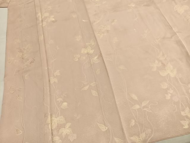 平和屋着物●上質な小紋 地紋起こし 葡萄蔦の葉文 正絹 逸品 AABN3925fy