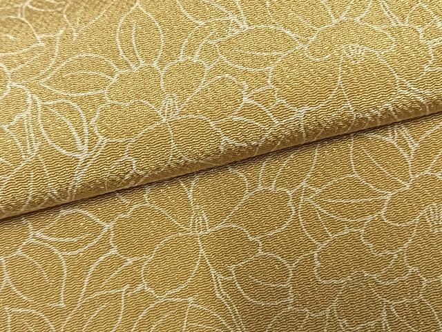 平和屋着物●上質な小紋 草花文 鬼しぼ縮緬 正絹 逸品 AABN3938fy
