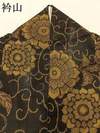 平和屋着物●本場村山大島紬 割り込み絣 唐草花文 正絹 逸品 AABN3943fy