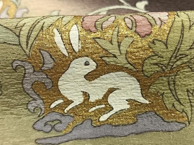 平和屋着物●友禅作家 河野栖山 訪問着 兎束ね熨斗花文 暈し染め 金彩 正絹 逸品 未使用 AABN3947fy