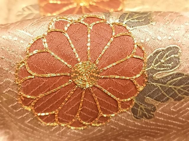 平和屋着物●訪問着 駒刺繍 道長花文 金彩 正絹 逸品 AABN3960fy