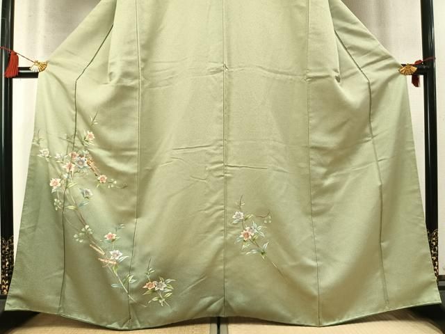 平和屋着物●訪問着 扇面花文 暈し染め 正絹 逸品 未使用 AABN3962fy