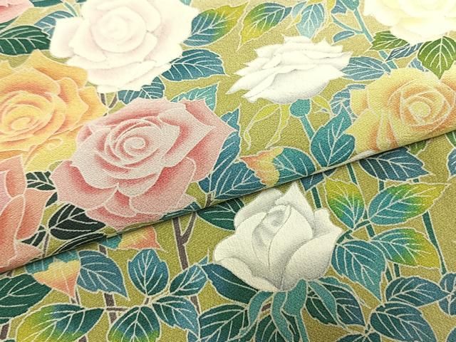 平和屋着物●訪問着 友禅 作家物 草花文 暈し染め 正絹 逸品 AABN3968fy