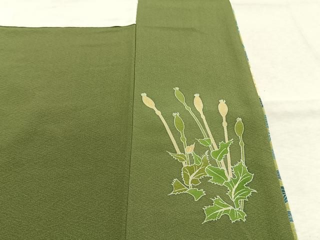 平和屋着物●訪問着 友禅 作家物 草花文 暈し染め 正絹 逸品 AABN3968fy