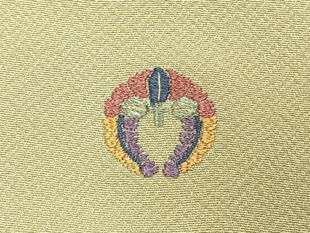 平和屋着物●豪華色留袖 総刺繍 駒刺繍 文箱花文 金糸 金彩 正絹 逸品 AABN3969fy