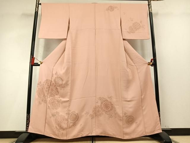 平和屋着物●中国三大刺繍 スワトウ刺繍 汕頭刺繍 総刺繍 訪問着 吉祥花文 正絹 逸品 AABN4069fy