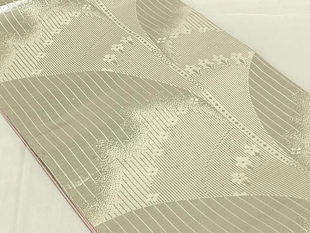 平和屋着物◎両面 六通柄袋帯 唐織 孔雀花文 銀糸 正絹 逸品 AABN4084dk