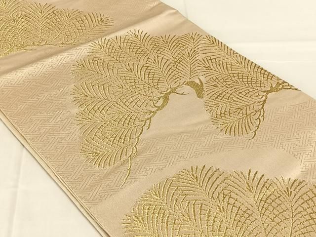 平和屋着物◎六通柄袋帯 松 金糸 正絹 逸品 AABN4105dk