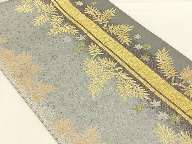平和屋着物◎六通柄袋帯 舞葉文 金糸 正絹 逸品 AABN4114dk