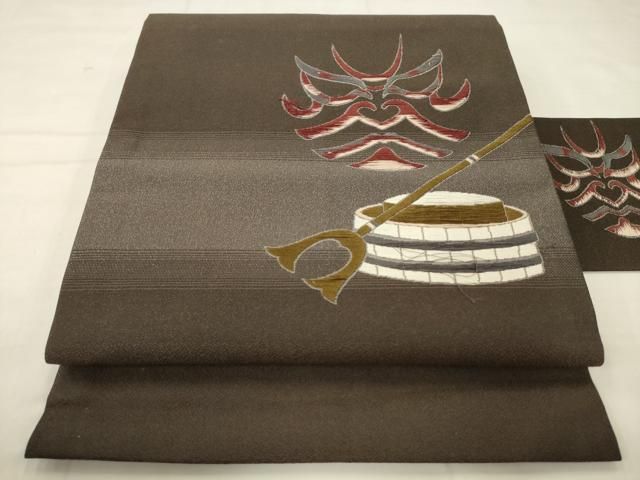 平和屋着物●徳右エ門 九寸名古屋帯 隈取 正絹 逸品 AABN4347pf