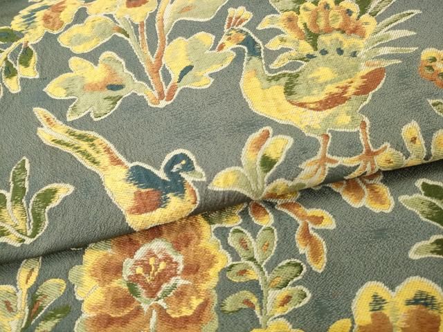 平和屋着物●六通柄 本袋帯 花鳥文 正絹 逸品 AABN4348pf