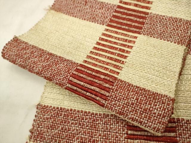 平和屋着物●半幅帯 一重帯 格子 正絹 逸品 AABN4351pf