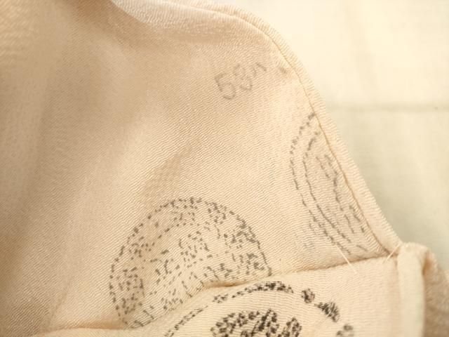 平和屋着物●九寸名古屋帯 作家物 手描き 枝花文 鬼しぼ縮緬 正絹 逸品 AABN4363pf