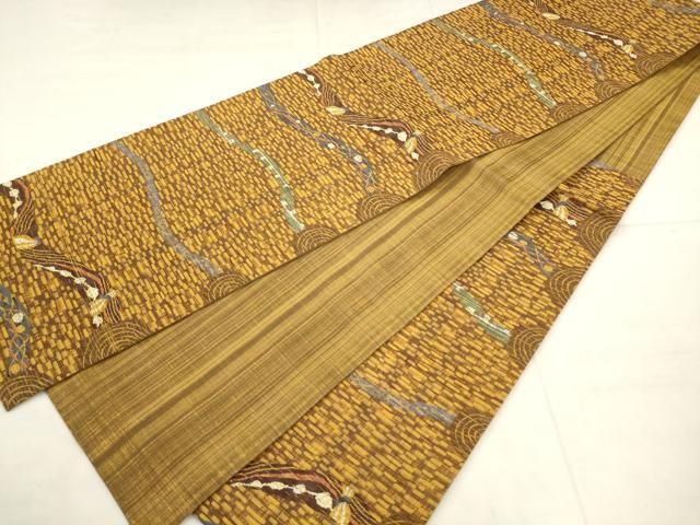 平和屋着物▽六通柄袋帯 スリーシーズン 春夏秋 櫛織 抽象文様 正絹 逸品 AABN4394pf