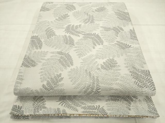 平和屋着物●両面全通柄袋帯 格子花文 正絹 逸品 AABN4395pf