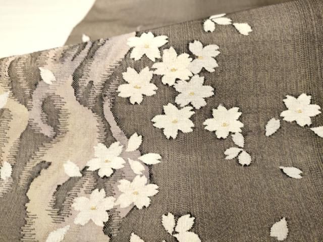 平和屋着物●太鼓柄袋帯 流水舞桜文 金糸 正絹 逸品 AABN4405pf