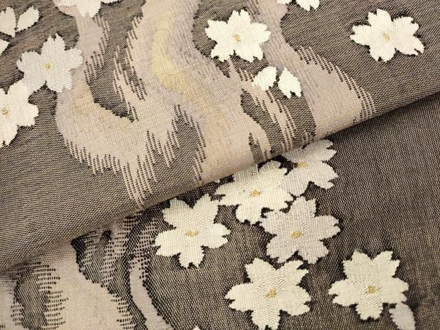 平和屋着物●太鼓柄袋帯 流水舞桜文 金糸 正絹 逸品 AABN4405pf