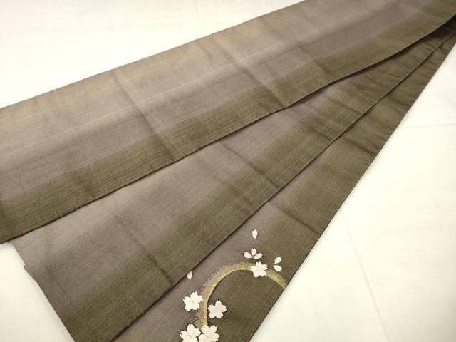平和屋着物●太鼓柄袋帯 流水舞桜文 金糸 正絹 逸品 AABN4405pf