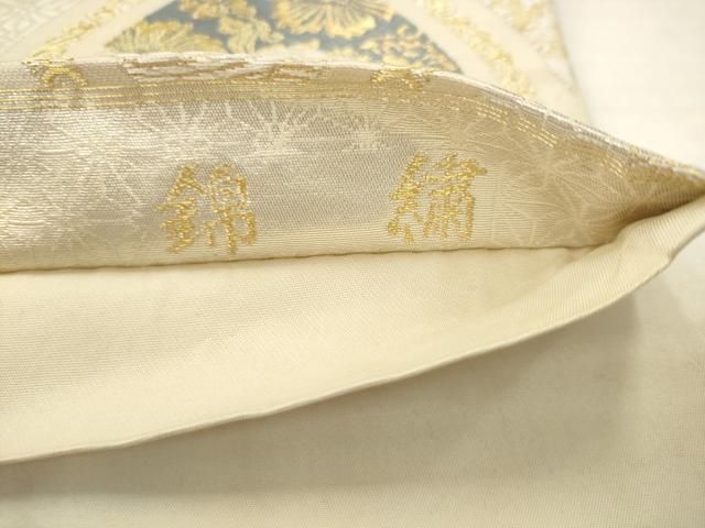 平和屋着物●六通柄袋帯 錦繍 立涌花鳥文 金糸 正絹 逸品 AABN4470pf