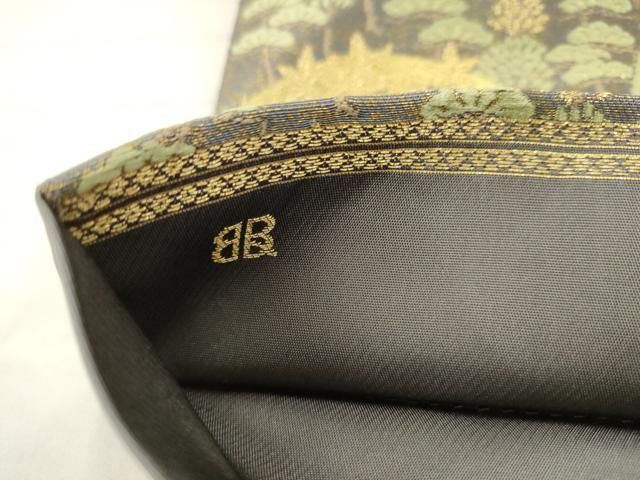 平和屋着物●西陣 服部織物謹製 六通柄袋帯 風景花文 金糸 正絹 逸品 AABN4479pf