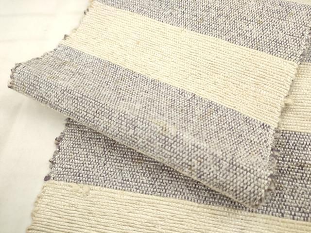 平和屋着物●半幅帯 一重帯 裂織 横段文 AABN4495pf