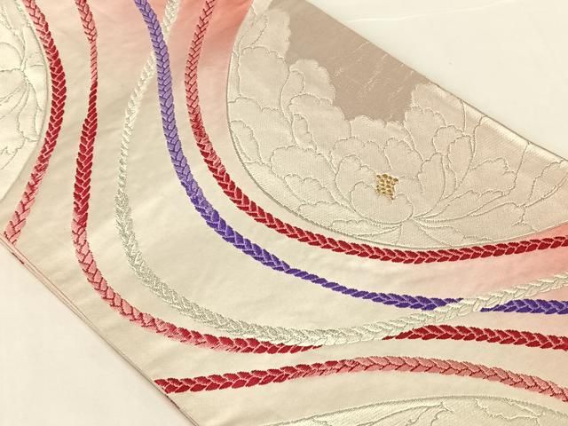 平和屋着物◎六通柄袋帯 唐織 舞花文 金銀糸 正絹 逸品 AABN5034dk