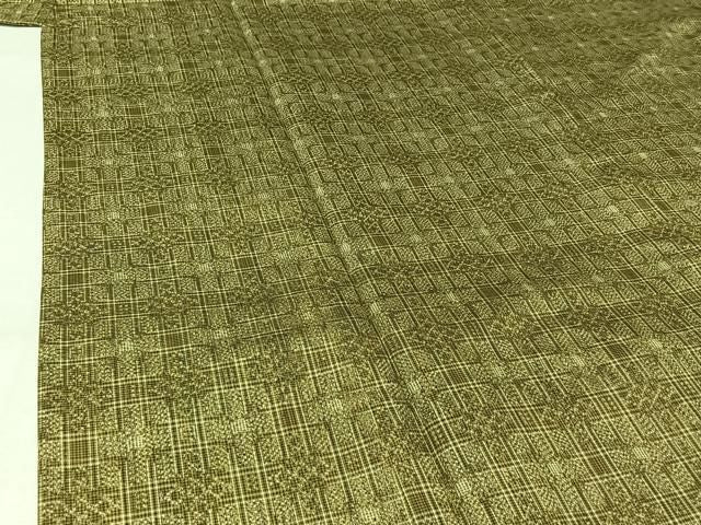 平和屋着物▽小紋 単衣 格子 未使用 AABN5044jh