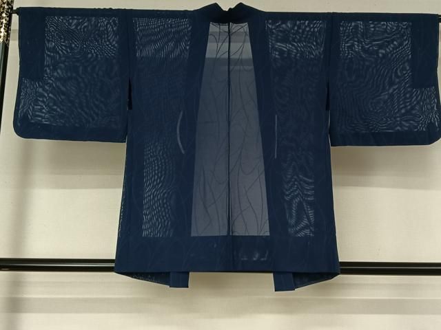 平和屋着物▽羽織 スリーシーズン 春夏秋 塵除け 草葉文 柑色 正絹 逸品 未使用 AABN5052jh