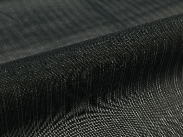 平和屋着物▽羽織 スリーシーズン 春夏秋 塵除け 縞 黒地 正絹 逸品 AABN5059jh