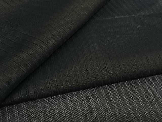 平和屋着物▽羽織 スリーシーズン 春夏秋 塵除け 縞 黒地 正絹 逸品 AABN5059jh