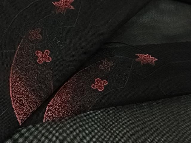 平和屋着物▽羽織 スリーシーズン 春夏秋 塵除け 地紙花文 正絹 逸品 AABN5061jh