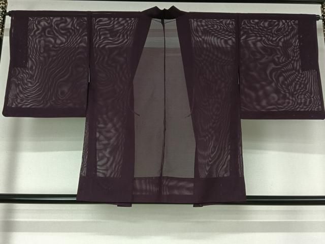 平和屋着物▽羽織 スリーシーズン 春夏秋 塵除け 葡萄色 正絹 逸品 AABN5068jh