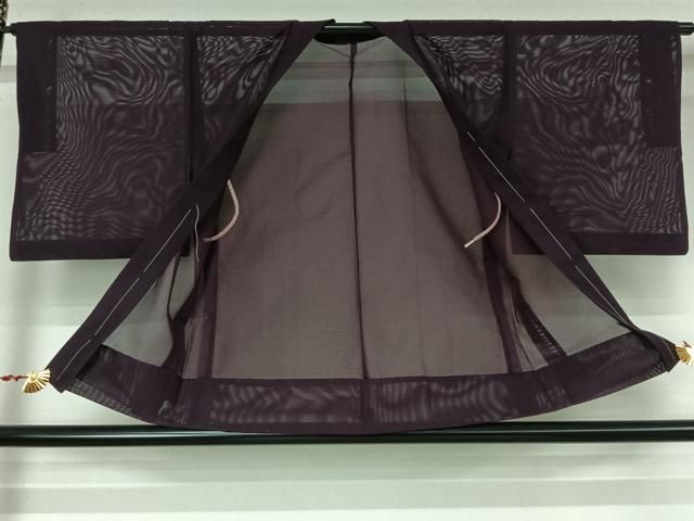 平和屋着物▽羽織 スリーシーズン 春夏秋 塵除け 葡萄色 正絹 逸品 AABN5068jh